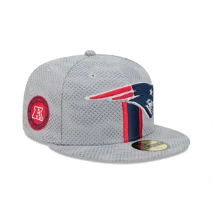 Caps* New England Patriots 2024 Sideline Gray 59FIFTY Fitted Hat - KTGCaps - Baseball caps for various teams, purchased online at a discount