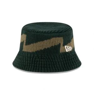 Shop New Era Cap Knit Hat Pattern Dark Green Bucket Hat - KTGCaps - Baseball caps for various teams, purchased online at a discount