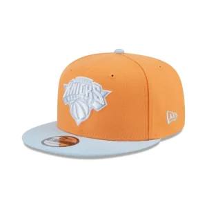 Shop New York Knicks Color Pack Orange Glaze 9FIFTY Snapback Hat - KTGCaps - Baseball caps for various teams, purchased online at a discount