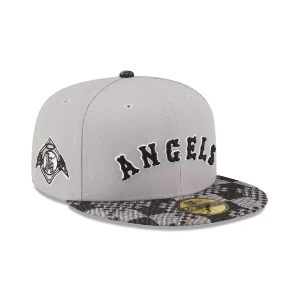 Caps* Los Angeles Angels Pattern Denim 59FIFTY Fitted Hat - KTGCaps - Baseball caps for various teams, purchased online at a discount