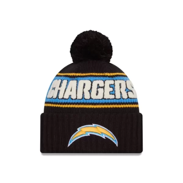 Caps* Los Angeles Chargers 2024 Cold Weather Black Pom Knit Hat - KTGCaps - Baseball caps for various teams, purchased online at a discount