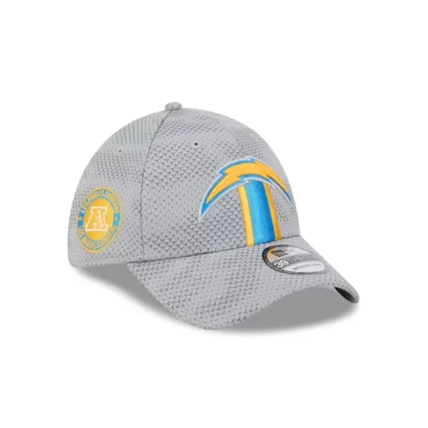 Caps* Los Angeles Chargers 2024 Sideline Gray 39THIRTY Stretch Fit Hat - KTGCaps - Baseball caps for various teams, purchased online at a discount