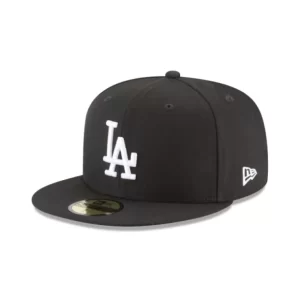 Caps* Los Angeles Dodgers Black and White Basic 59FIFTY Fitted Hat - KTGCaps - Baseball caps for various teams, purchased online at a discount