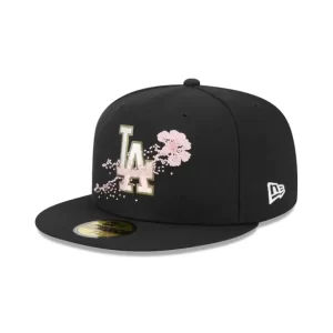 Caps* Los Angeles Dodgers Dotted Floral 59FIFTY Fitted Hat - KTGCaps - Baseball caps for various teams, purchased online at a discount
