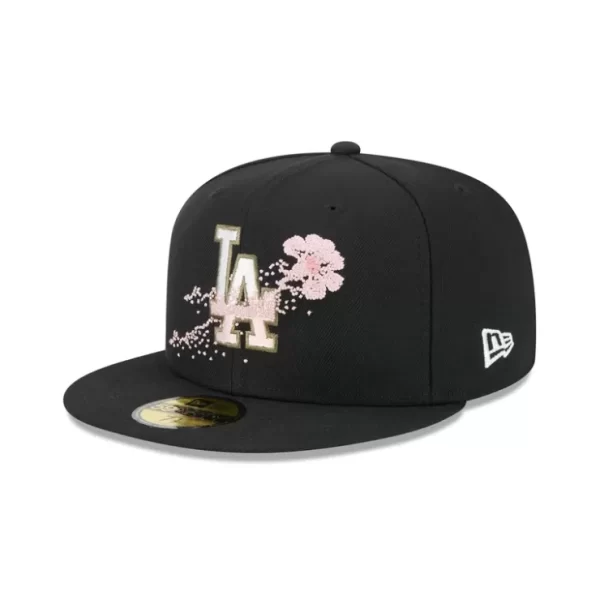 Caps* Los Angeles Dodgers Dotted Floral 59FIFTY Fitted Hat - KTGCaps - Baseball caps for various teams, purchased online at a discount