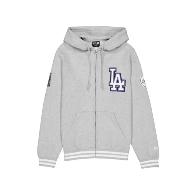 Caps* Los Angeles Dodgers Gray Logo Select FullZip Hoodie - KTGCaps - Baseball caps for various teams, purchased online at a discount