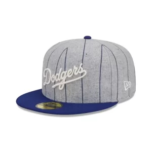 Caps* Los Angeles Dodgers Heather Pinstripe 59FIFTY Fitted Hat - KTGCaps - Baseball caps for various teams, purchased online at a discount