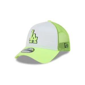 Caps* Los Angeles Dodgers Hi Vis Doodle 9FORTY AFrame Trucker Hat - KTGCaps - Baseball caps for various teams, purchased online at a discount