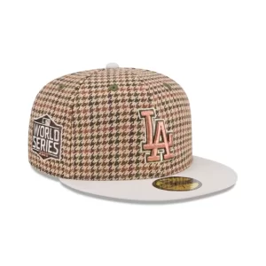 Caps* Los Angeles Dodgers Houndstooth 59FIFTY Fitted Hat - KTGCaps - Baseball caps for various teams, purchased online at a discount