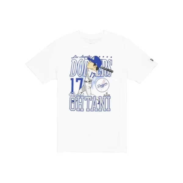 Caps* Los Angeles Dodgers Shohei Ohtani Caricature TShirt - KTGCaps - Baseball caps for various teams, purchased online at a discount