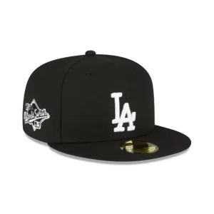 Caps* Los Angeles Dodgers Sidepatch Black 59FIFTY Fitted Hat - KTGCaps - Baseball caps for various teams, purchased online at a discount