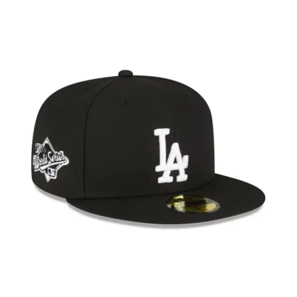 Caps* Los Angeles Dodgers Sidepatch Black 59FIFTY Fitted Hat - KTGCaps - Baseball caps for various teams, purchased online at a discount