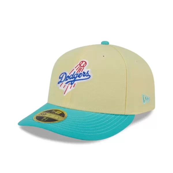 Caps* Los Angeles Dodgers Soft Yellow Low Profile 59FIFTY Fitted Hat - KTGCaps - Baseball caps for various teams, purchased online at a discount