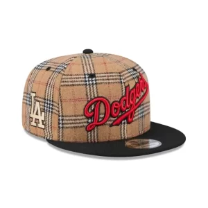 Caps* Los Angeles Dodgers Tan Tartan 9FIFTY Snapback Hat - KTGCaps - Baseball caps for various teams, purchased online at a discount