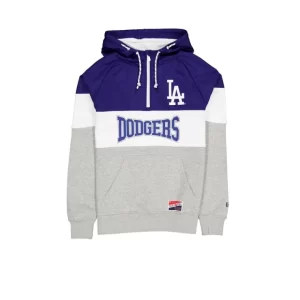 Caps* Los Angeles Dodgers Throwback Color Block Hoodie - KTGCaps - Baseball caps for various teams, purchased online at a discount