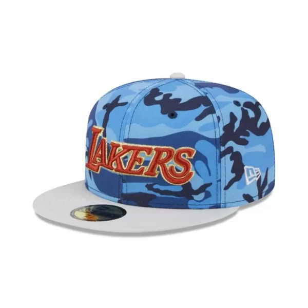 Caps* Los Angeles Lakers Blue Camo 59FIFTY Fitted Hat - KTGCaps - Baseball caps for various teams, purchased online at a discount