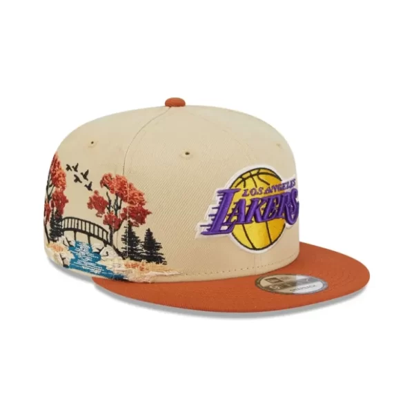 Caps* Los Angeles Lakers Fall Landscape 9FIFTY Snapback Hat - KTGCaps - Baseball caps for various teams, purchased online at a discount