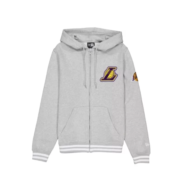 Caps* Los Angeles Lakers Gray Logo Select FullZip Hoodie - KTGCaps - Baseball caps for various teams, purchased online at a discount
