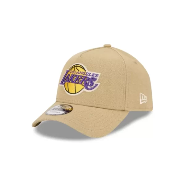 Caps* Los Angeles Lakers Logo Essentials Khaki 9FORTY AFrame Snapback Hat - KTGCaps - Baseball caps for various teams, purchased online at a discount