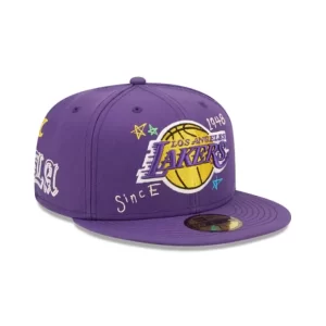 Caps* Los Angeles Lakers Scribble Collection 59FIFTY Fitted Hat - KTGCaps - Baseball caps for various teams, purchased online at a discount
