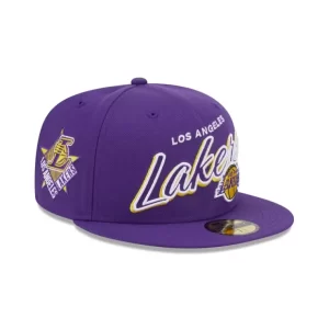 Caps* Los Angeles Lakers Script Sided 59FIFTY Fitted Hat - KTGCaps - Baseball caps for various teams, purchased online at a discount