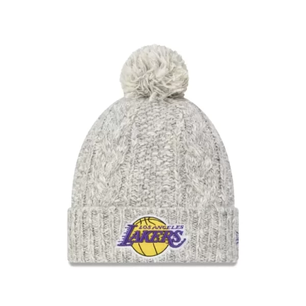 Caps* Los Angeles Lakers Shimmer Pom Knit Hat - KTGCaps - Baseball caps for various teams, purchased online at a discount