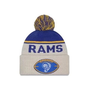 Caps* Los Angeles Rams 2024 Cold Weather Historic Pom Knit Hat - KTGCaps - Baseball caps for various teams, purchased online at a discount
