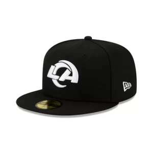 Caps* Los Angeles Rams Black and White 59FIFTY Fitted Hat - KTGCaps - Baseball caps for various teams, purchased online at a discount