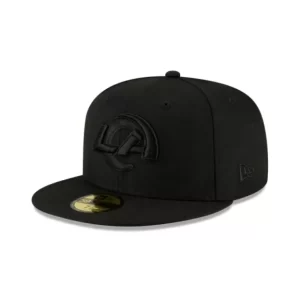 Caps* Los Angeles Rams Black On Black 59FIFTY Fitted Hat - KTGCaps - Baseball caps for various teams, purchased online at a discount