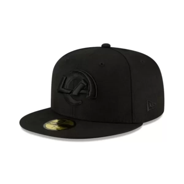 Caps* Los Angeles Rams Black On Black 59FIFTY Fitted Hat - KTGCaps - Baseball caps for various teams, purchased online at a discount