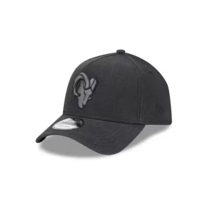 Caps* Los Angeles Rams Logo Essentials Black 9FORTY AFrame Snapback Hat - KTGCaps - Baseball caps for various teams, purchased online at a discount
