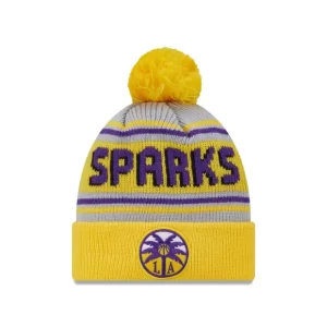 Caps* Los Angeles Sparks 2024 Team Pom Knit Hat - KTGCaps - Baseball caps for various teams, purchased online at a discount