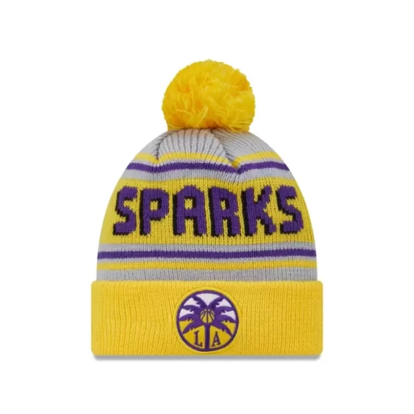 Caps* Los Angeles Sparks 2024 Team Pom Knit Hat - KTGCaps - Baseball caps for various teams, purchased online at a discount