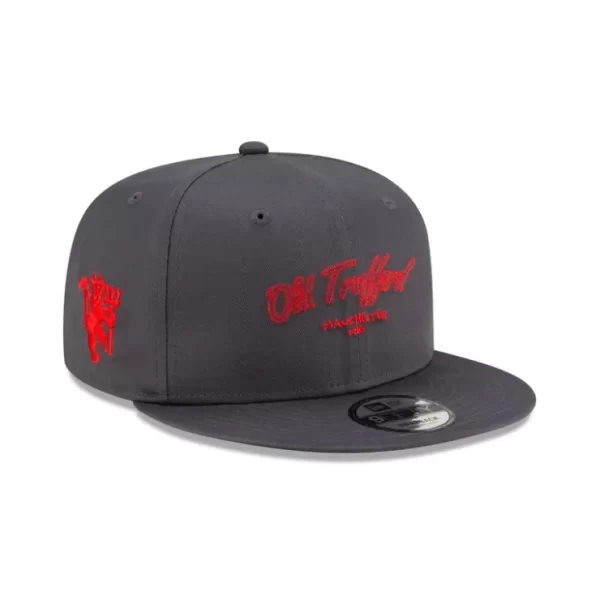 Caps* Manchester United Chain Stitch Dark Gray 9FIFTY Snapback Hat - KTGCaps - Baseball caps for various teams, purchased online at a discount