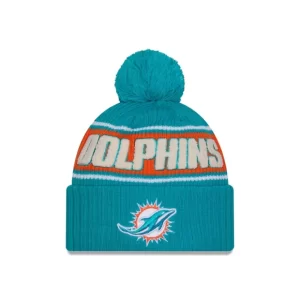 Caps* Miami Dolphins 2024 Cold Weather Sport Pom Knit Hat - KTGCaps - Baseball caps for various teams, purchased online at a discount