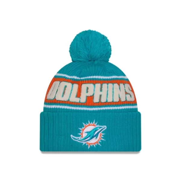 Caps* Miami Dolphins 2024 Cold Weather Sport Pom Knit Hat - KTGCaps - Baseball caps for various teams, purchased online at a discount