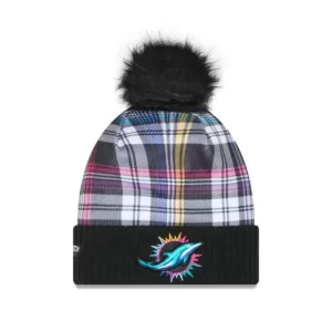 Caps* Miami Dolphins 2024 Crucial Catch Womens Pom Knit Hat - KTGCaps - Baseball caps for various teams, purchased online at a discount