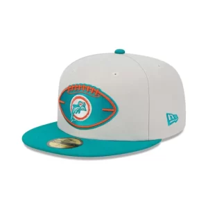 Caps* Miami Dolphins 2024 Historic Sideline 59FIFTY Fitted Hat - KTGCaps - Baseball caps for various teams, purchased online at a discount