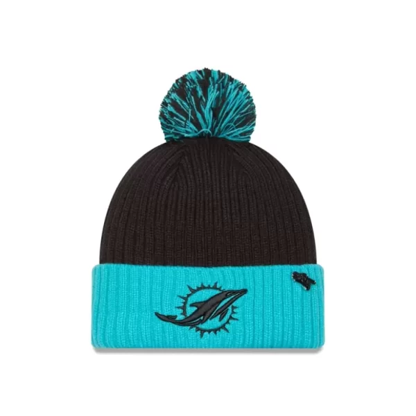 Caps* Miami Dolphins 2024 Inspire Change Pom Knit Hat - KTGCaps - Baseball caps for various teams, purchased online at a discount