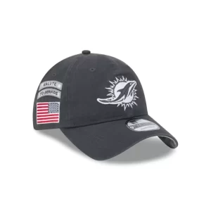 Caps* Miami Dolphins 2024 Salute to Service 9TWENTY Adjustable Hat - KTGCaps - Baseball caps for various teams, purchased online at a discount