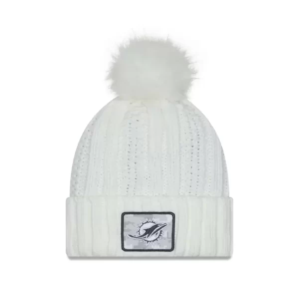 Caps* Miami Dolphins 2024 Salute to Service Womens Pom Knit Hat - KTGCaps - Baseball caps for various teams, purchased online at a discount