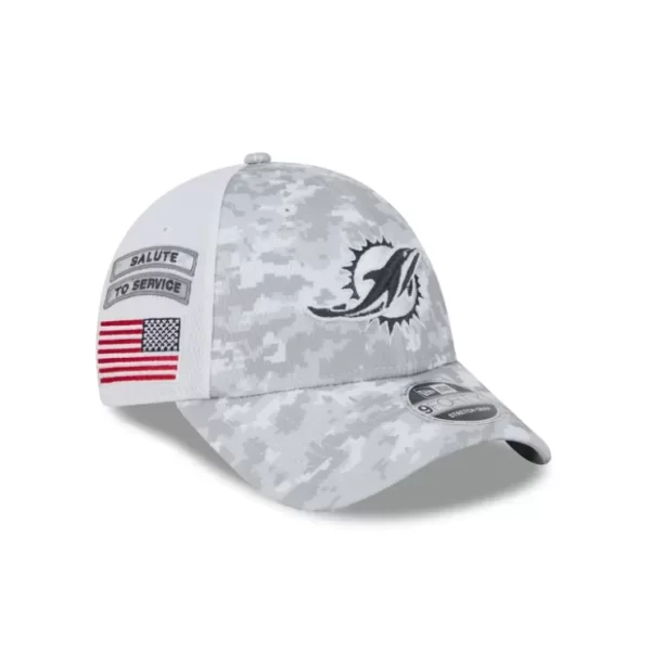 Caps* Miami Dolphins 2024 Salute to Service 9FORTY StretchSnap Hat - KTGCaps - Baseball caps for various teams, purchased online at a discount