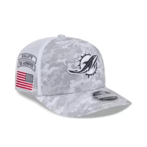 Caps* Miami Dolphins 2024 Salute to Service 9SEVENTY Trucker Hat - KTGCaps - Baseball caps for various teams, purchased online at a discount