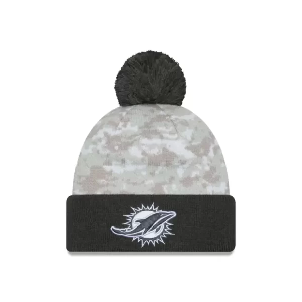 Caps* Miami Dolphins 2024 Salute to Service Pom Knit Hat - KTGCaps - Baseball caps for various teams, purchased online at a discount