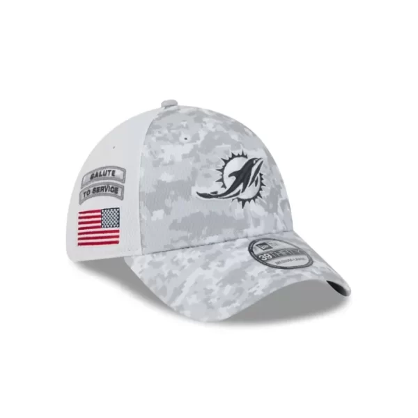 Caps* Miami Dolphins 2024 Salute to Service 39THIRTY Stretch Fit Hat - KTGCaps - Baseball caps for various teams, purchased online at a discount