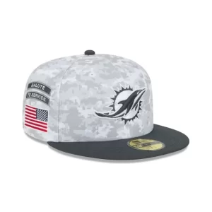 Caps* Miami Dolphins 2024 Salute to Service 59FIFTY Fitted Hat - KTGCaps - Baseball caps for various teams, purchased online at a discount