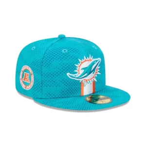 Caps* Miami Dolphins 2024 Sideline 59FIFTY Fitted Hat - KTGCaps - Baseball caps for various teams, purchased online at a discount