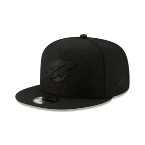 Caps* Miami Dolphins Basic Black On Black 9FIFTY Snapback Hat - KTGCaps - Baseball caps for various teams, purchased online at a discount