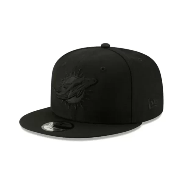 Caps* Miami Dolphins Basic Black On Black 9FIFTY Snapback Hat - KTGCaps - Baseball caps for various teams, purchased online at a discount