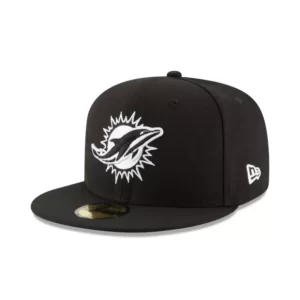 Caps* Miami Dolphins Black amp White 59FIFTY Fitted Hat - KTGCaps - Baseball caps for various teams, purchased online at a discount